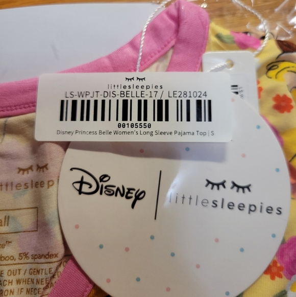 NIB Little Sleepies Disney Princess Belle Women's Long Sleeve Pajama Top- S - Picture 8 of 9